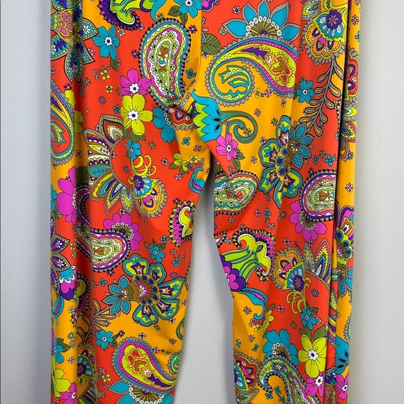 Trina Turk Bohemian Paisley Printed Wide Leg Beach Pants Nylon Stretch Medium - Picture 11 of 16